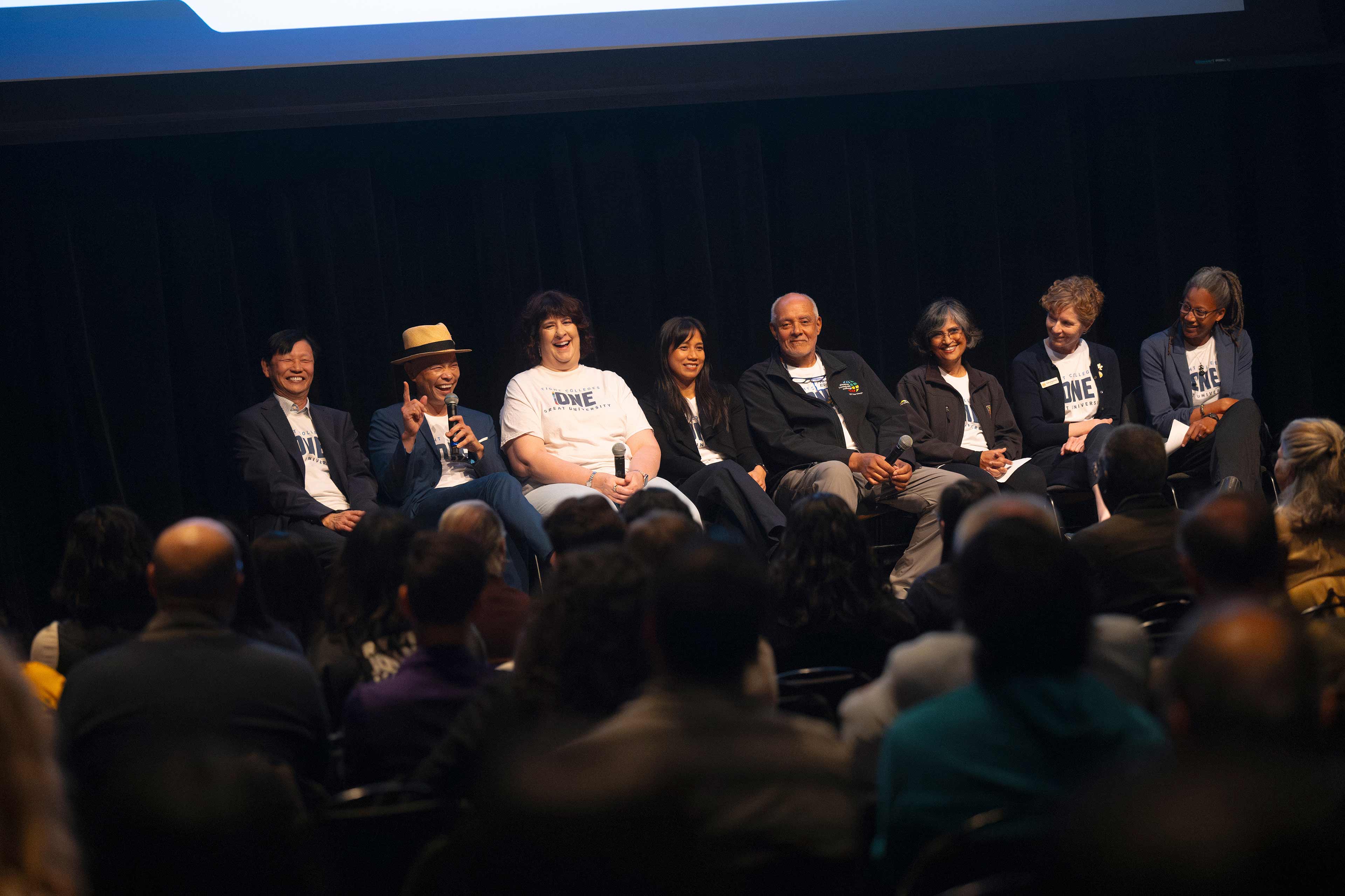 Provosts Paul Yu, Wayne Yang , Leslie Carver, Marisa Abrajano, Ivan Evans, Lakshmi Chilukuri, Kate Antonovics and Angela Booker